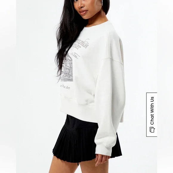 The MET Women's White Crew Neck Sweatshirt PACSUN - Picture 3 of 11